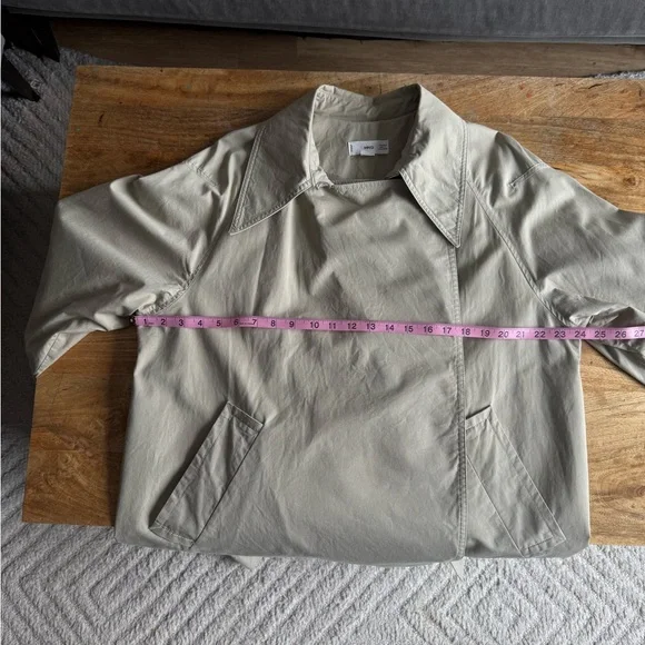 Mango Olive Light Trench Coat, S, Casual Chic - Picture 13 of 14